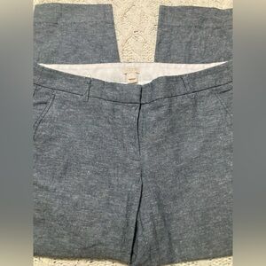 J. Crew size 8 chambray linen blend unlined pants